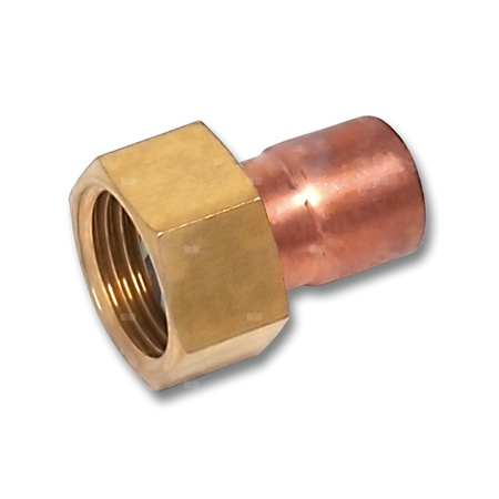 Półśrubunek SANHA 5359G dwuczęściowy, Cu, 15 mm x 3/4'' (lut wewnętrzny x GW)