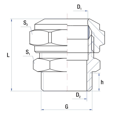 Złącze dwójnik proste RUMET zaciskowe FI 12 x GZ 3/8 mosiądz