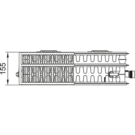 Grzejnik płytowy Kermi®X2® Profil-V typ 33 700x150x800 biały,10 bar, z osłonami