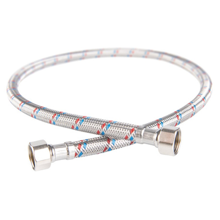 Wąż przyłączeniowy elastyczny FERRO z oplotem (stal), GW x GW, 3/8'' x 3/8'', długość 60 mm