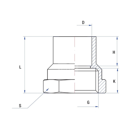 Nypel RUMET mosiądz 1'' x 1'' (GZ), z uszczelką, 34 mm