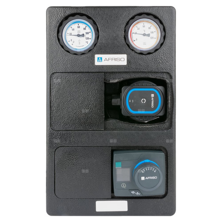 Grupa pompowa AFRISO PrimoTherm K 180-2 DN 25 AP 3-WM-R GZ x GW 1 1/2'' x 1'', z zaworem mieszającym, z izolacją, z pompą obiegową AFRISO APH 361 25-7/180 mm