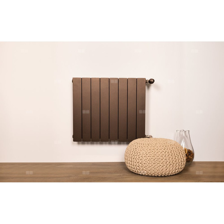 Grzejnik żeberkowy KFA Armatura ADR500/4 aluminium, podłączenie boczne 570 x 322 mm, kolor miedziany