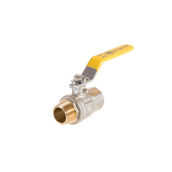 Zawór kulowy do gazu KFA Armatura mosiądz, PN 20 1'' GZ x GW, uchwyt: rączka