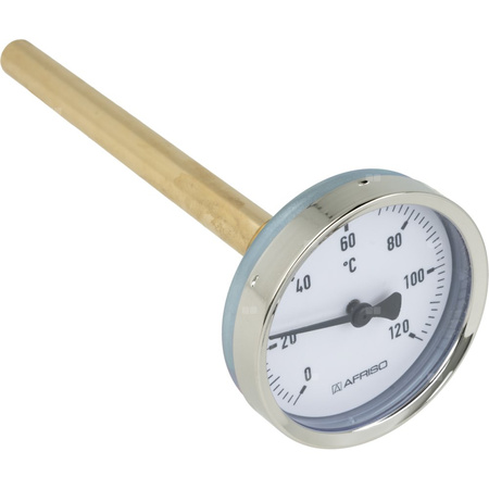 Termometr bimetaliczny AFRISO BiTh fi 63 mm 0…120'C tuleja 150 mm połączenie ax