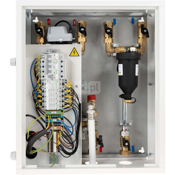 Moduł hydrauliczny do pomp ciepła AMB 760, z grzałką przepływową 6 kW, zaworem przełączającym USV, separatorem zanieczyszczeń ADS 160, przyłącza G1''