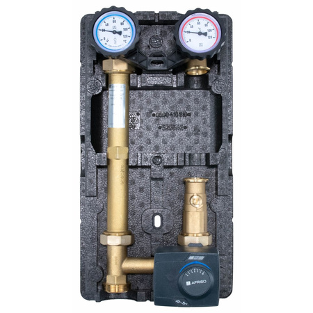 Grupa pompowa AFRISO PrimoTherm 180-2 DN 25 3-WM-SM Vario GZ x GW 1 1/2'' x 1'', z zaworem mieszającym, z izolacją, z siłownikiem arm 343 proclick