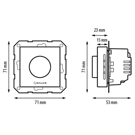 Regulator temperatury SALUS BTR230, montaż podtynkowy