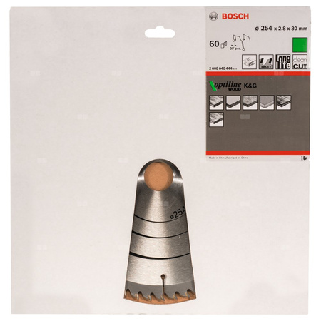 Tarcza pilarska Optiline Wood PIŁA TARCZ.-T OPTI 254X2.8X30Z60