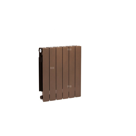Grzejnik żeberkowy KFA Armatura ADR500/6 aluminium, podłączenie boczne 570 x 483 mm, kolor miedziany