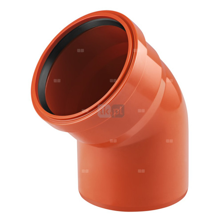 Kolano 87' MAGNAPLAST KG KGB, PVC-U (pomarańczowy), DN 200 (wz x ww), do kanalizacji
