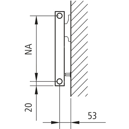 Grzejnik płytowy typ 10 KERMI HHN wym. 1400 x 800 mm, kolor biały, moc 1080 W