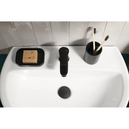 Bateria SPARC umywalkowa, stojąca ze spustem typu kilk-klak, black