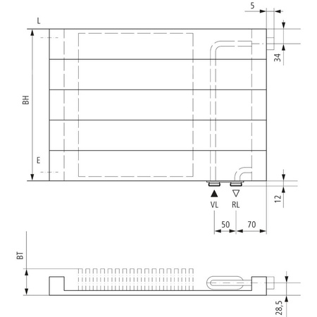 Grzejnik płytowy typ 11 KERMI V-HHV QN2642(R), bez osłony wym. 560 x 3400 mm, kolor biały, moc 2642 W