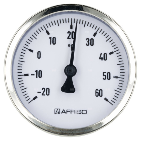 Termometr bimetaliczny AFRISO BiTh fi 63 mm -20…60'C tuleja 40 mm połączenie ax