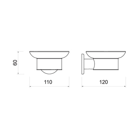 SMILE mydelniczka, chrom