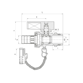 Zawór kulowy PERFEXIM 1809 mosiądz niklowany 3/4'' GZ x przyłącze do węża, uchwyt: pokrętło