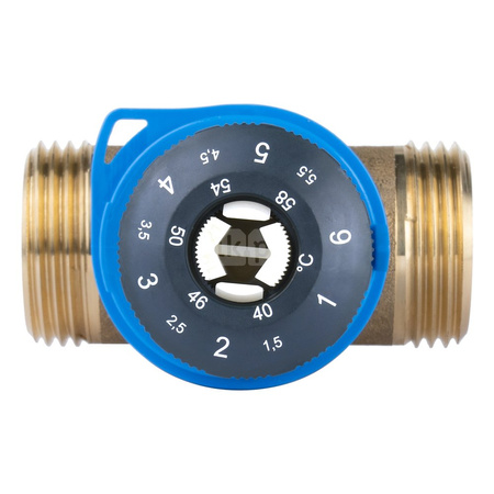 Zawór regulacyjny termostatyczny do wody ciepłej AFRISO ATM 563 ze śrubunkami mosiądz GZ 1'', DN 20, zakres temp. 35-60'C, Kvs 2.5 m3/h, maksymalna temperatura 90'C, maksymane ciśnienie 10 bar