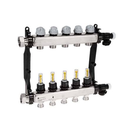 Rozdzielacz do ogrzewania podłogowego AFRISO ProCalida VA 1C 5-obieg. stal nierdzewna GZ 1'' x euroconus 3/4''