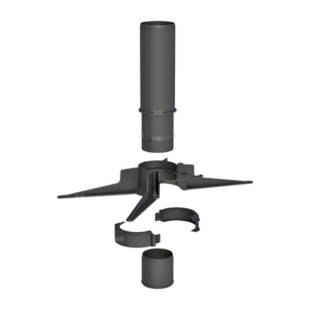 Rura końcowa z zawiesiem Concept By JEREMIAS (pp-flex) ZZ x ZW 60 x 60 mm, kolor czarny