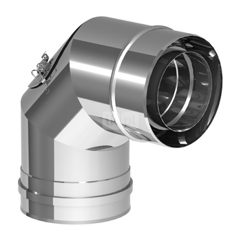 Kolano 90° Ø130/200mm z rewizją z króćcami pomiarowym