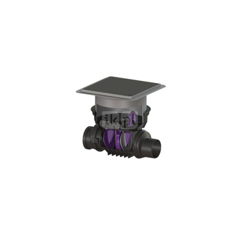 Zawór zwrotny (zasuwa burzowa) Staufix DN 125 z pokrywą czarną z 1 klapą z tworzywa i 1 klapą ze stali nierdzewnej