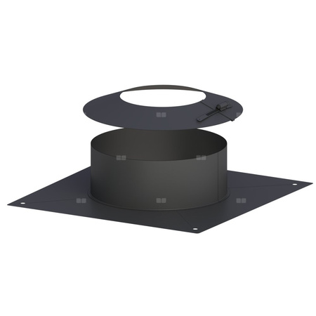 Króciec dylatacyjny fi80mm z kołnierzem malowany na czarno