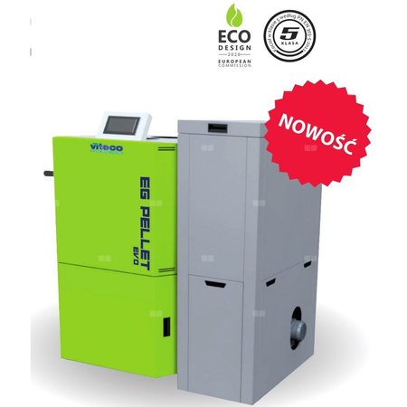 Kocioł na pellet VITECO HEAT EG PELLET EVO P 25 kW z zasobnikiem o pojemności 368 l