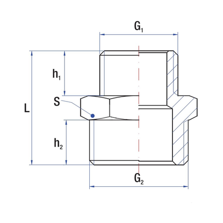 Nypel redukcja RUMET mosiądz 3/8'' x 1/4'' (GZ)