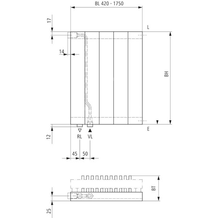 Kermi V ściana grzewcza HVV20 3600x104x1120