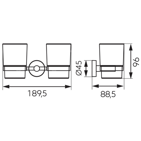 MEPHISTO szklanka podwójna, chrom