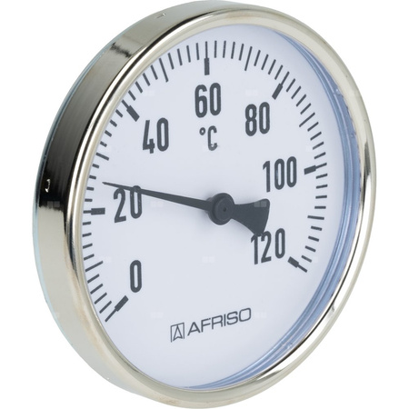 Termometr bimetaliczny AFRISO BiTh fi 100 mm 0…120'C tuleja 40 mm połączenie ax