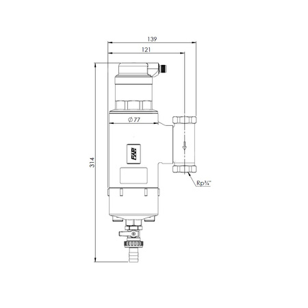 Separator AFRISO FAR 315, do C.O., do klimatyzacji, 10 bar / 110'C, 3/4'' (GW), z wkładem magnesowymInstalacje i źródła ciepła