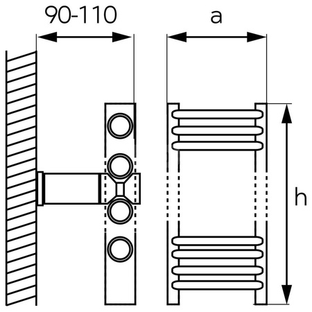 Grzejnik łazienkowy typ 600x1600 prosty biały