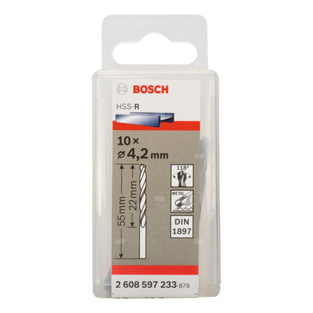 Wiertła do blach HSS-R, DIN 1897 4,2x55 10 szt.