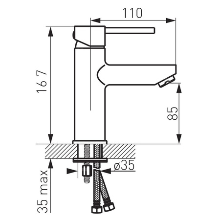 Bateria umywalkowa stojąca FERRO FIESTA, chrom