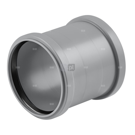 Złączka dwukielichowa MAGNAPLAST HT PLUS HTU, PP (szary), DN 125 (ww x ww), do kanalizacji