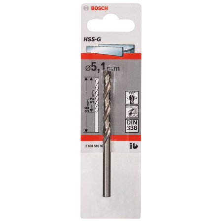 WIERTŁO STAND. HSS-G 135 '5,1/52MM