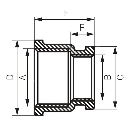 Mufa FERRO redukcja, mosiądz (chrom), 3/4'' x 1/2'' (GW)
