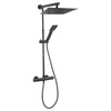TREVI SQUARE BLACK zestaw natryskowy z baterią termostatyczną, czarny
