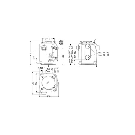 Pompa do ścieków KESSEL Aqualift S 200 Duo Tronic 50 Hz / 1.3 W