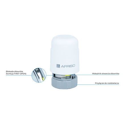 Siłownik termoelektryczny TSA 12, nakrętka M30 x 1,5 mm, 230 V AC, NC