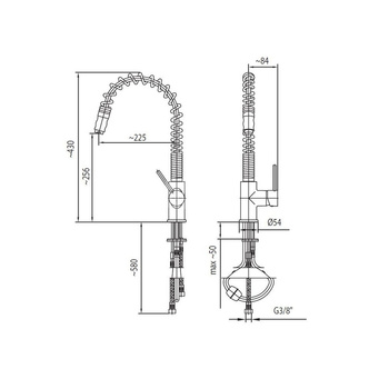 Bateria zlewozmywakowa stojąca KFA Armatura SIGMA, kolor chrom, z wyciąganym natryskiem, mosiądz