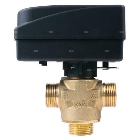 Zawór trójdrożny AFRISO AZV 643 mosiądz, średnica DN 20 gwinty zewnętrzne silnik elektryczny