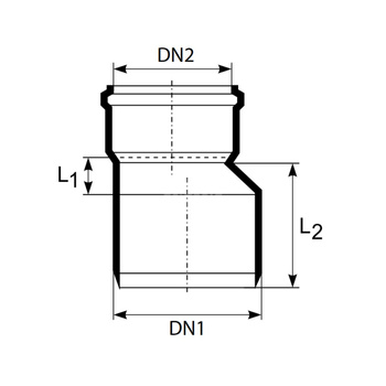 Złącze MAGNAPLAST KG 2000 KGR redukcja, PP-md (zielony), DN 250 x DN 200 (ww x wz), do kanalizacji