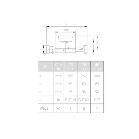 Ciepłomierz ultradźwiękowy rozdzielny z wewnętrznym Modułem radiowym, typu HYDROSONIS UP DN 100 Qp=60 m3/h, Tmax: 130st.C, L=360 mm