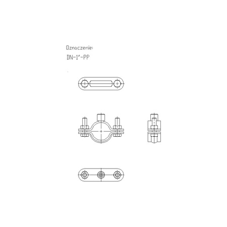 Obejma mocująca tryskaczowa NICZUK DN 32-34 mm 1-PP (ocynk galwaniczny)