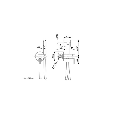 Bateria bidetowa KFA Armatura MOZA, kolor chrom