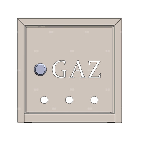 Skrzynka gazowa nierdzewna 250x250x150 naścienna z płaskim daszkiem