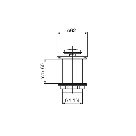 Spust umywalkowy typu KLIK-KLAK, mały, z przelewem, brushed gold